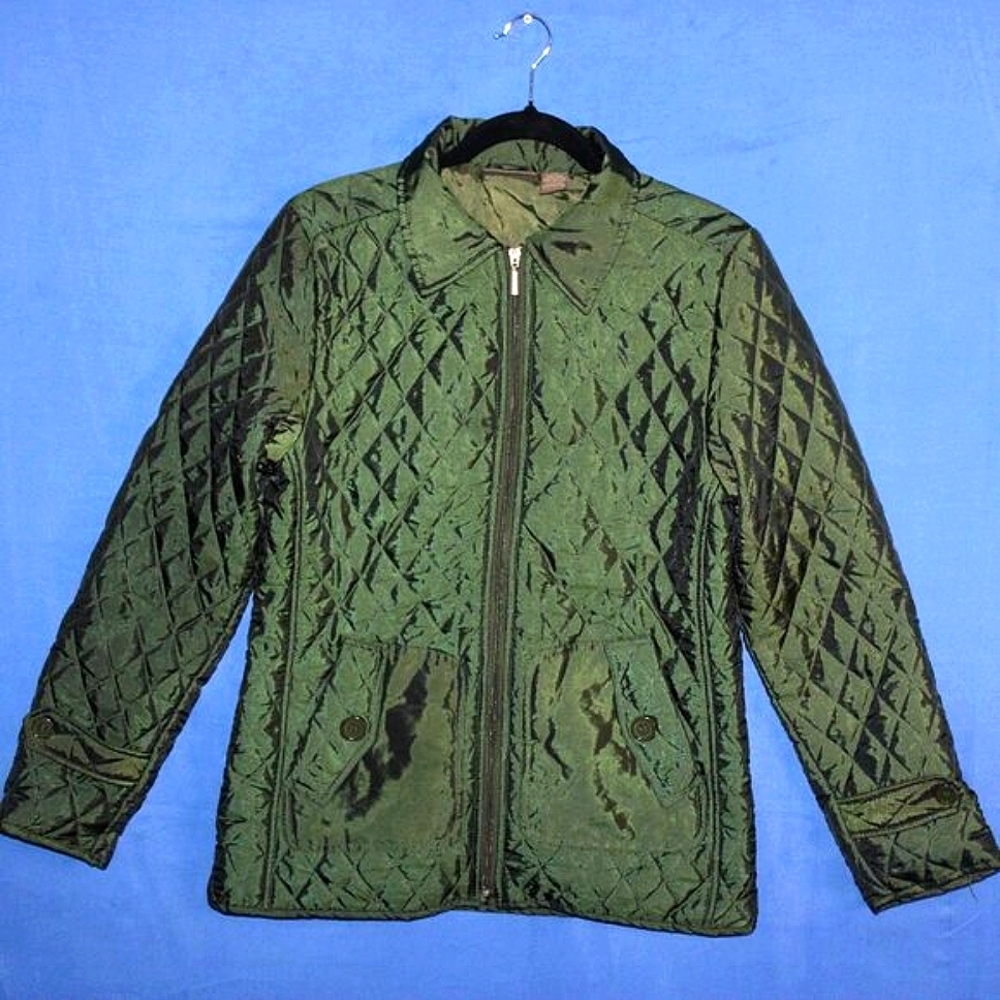 Jane Ashley Quilted Jacket Green Small